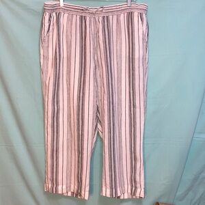 Charter Club Black and White Striped Cropped Pants